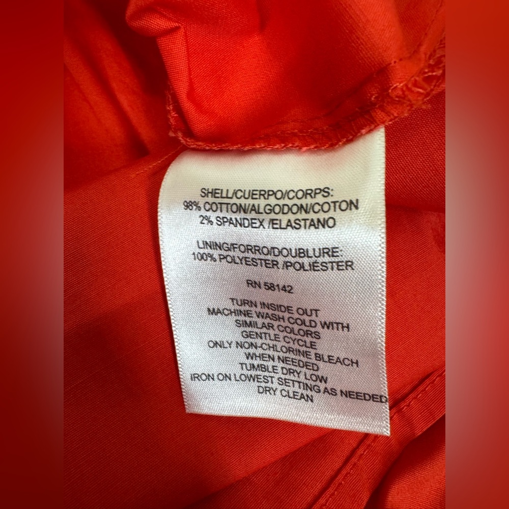 NWT Donna Morgan Red Cotton Ruched around waist SunDress w/ Pockets Size 8 - Picture 11 of 15